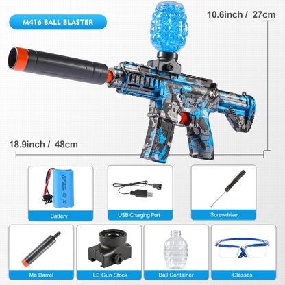 M416 Electric Ball Blaster Toy Gun - High-Speed, Metallic Finish, Rechargeable - Halloween Thanksgiving Gift(Bullets Excluded) Good Vibrations