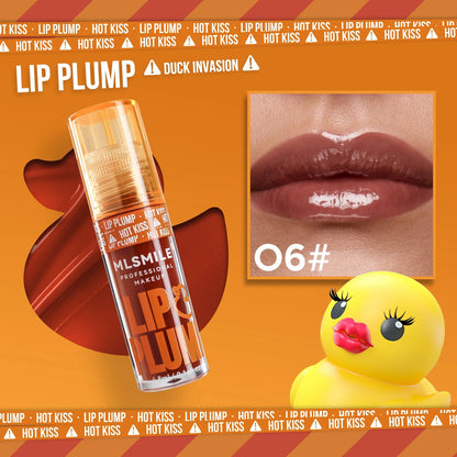 Mirror Like Lip Gloss Plumping Oil Transparent Hydrating Glaze Cute Duck Design Pouty Lips Liquid Stick Shiny Finish Good Vibrations