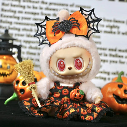 17cm Dolls Clothing For Labubu Outfit Accessories Sitting Party Halloween Trick-Or-Treat Series Devil Angel Purple Dress Good Vibrations