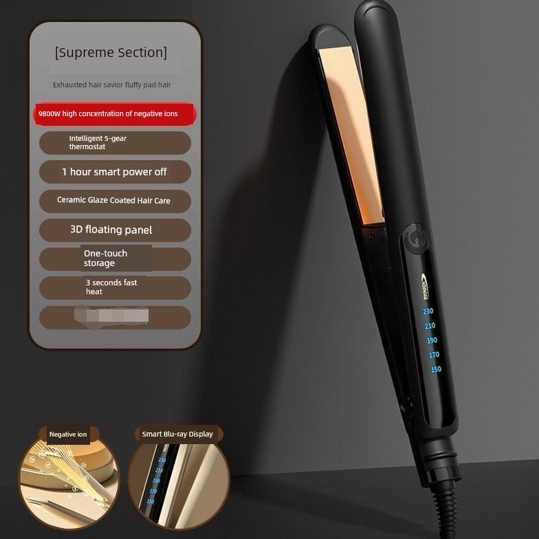 YATENG Ceramic Electric Hair Straightener Corn Stigma Wave Plate Hair Straightener Hair Curler Hair Curler and Straightener Dual-Use Inner Buckle Straightening Does Not Hurt Hair Good Vibrations