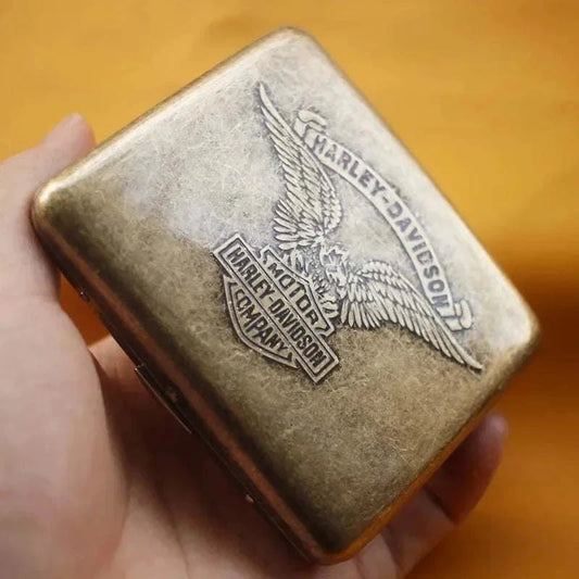 Retro Copper Tobacco Box Cigarette Case 20 Capacity Vintage Metal Brass Cigar Storage Box Smoking Accessories Good Vibrations Adult Super Store