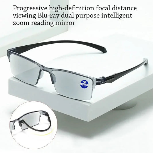 Smart Automatic Zoom Reading Glasses Anti Blue Ray Eyeglasses Autofocus Power Half-Rim Near Far Computer Glasses Good Vibrations