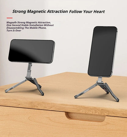 Aluminum For Magsafe Tripod Magnetic Phone Holder Universal Magnetic Phone Tripod Mount Foldable Camera Phone Tripod Stand Good Vibrations