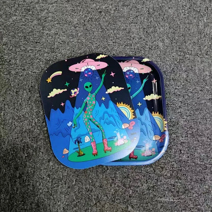 1Pc Rolling Tray Tobacco Cigarette Paper Accessories Trays Magnetic Lid Smoking Grinder Storage Metal Plate 18x14CM Good Vibrations Adult Super Store