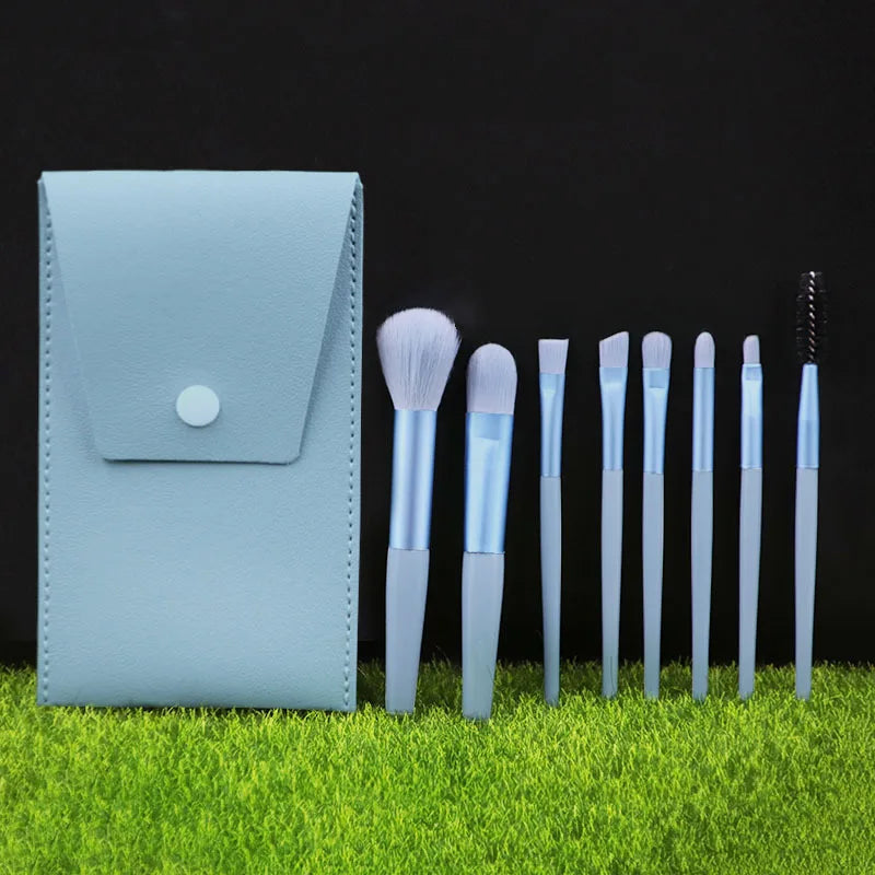 Mini Brush 8-Piece Makeup Bag Portable concealer powder brush set soft fur make-up tool Good Vibrations