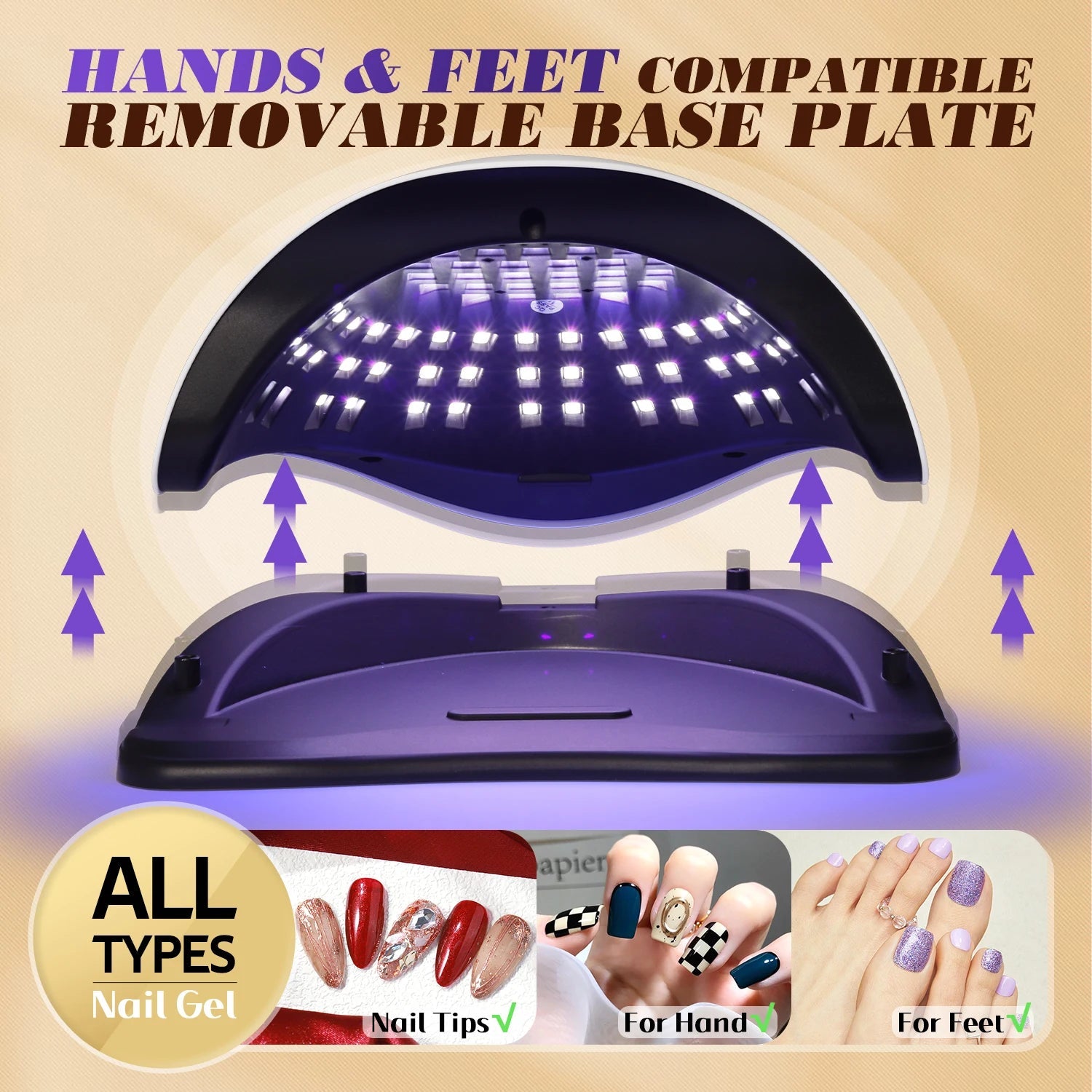 DianaBeauty 380W LED UV Lamp Dryer for Nails Gel Polish Drying Lamp with 4 Timer Setting Auto Sensor Professional Nail Light Good Vibrations