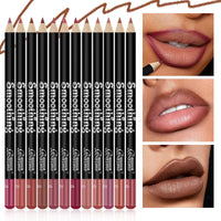 12pcs Lip Liner Pen 12 Colors Professional Lip Liner Pencil and Matte Lip Non-stick Cup Nude Lipstick Pencil SET Good Vibrations
