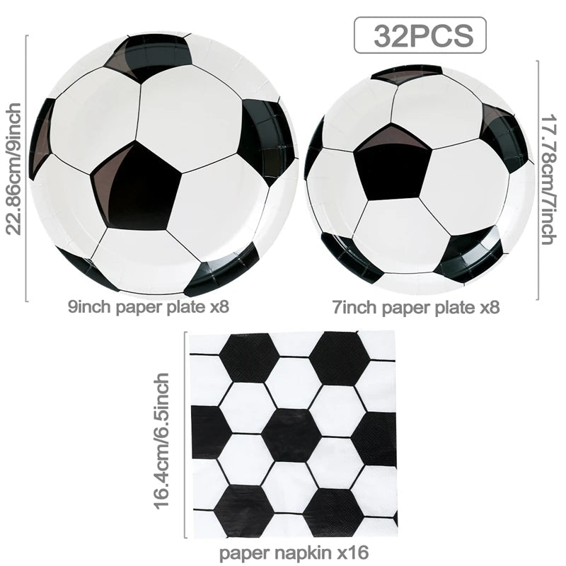 Football Party Disposable Tableware Boys Kids 1st Birthday Party Decorations Sports Soccer Theme Birthday Party Supplies Decor Good Vibrations