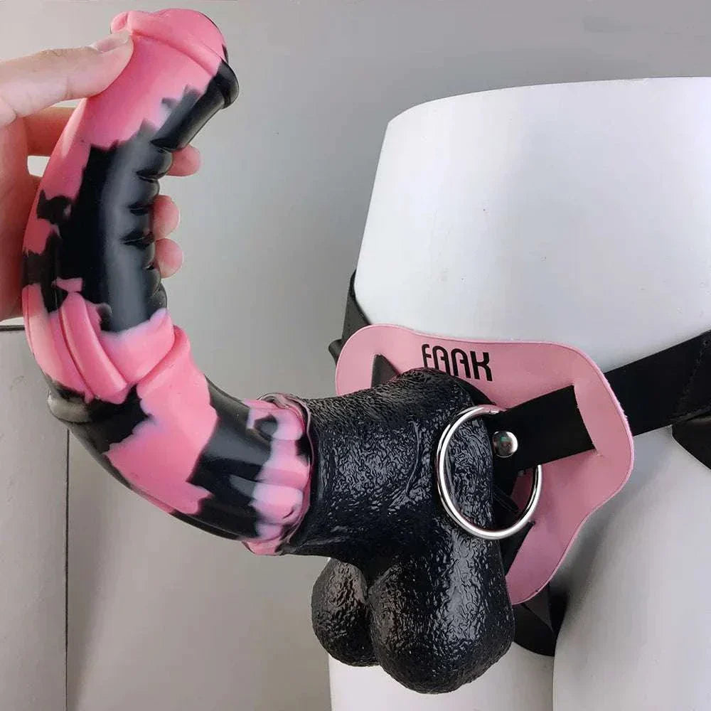 YOCY wearable strapon dildo with leather belt for couples.