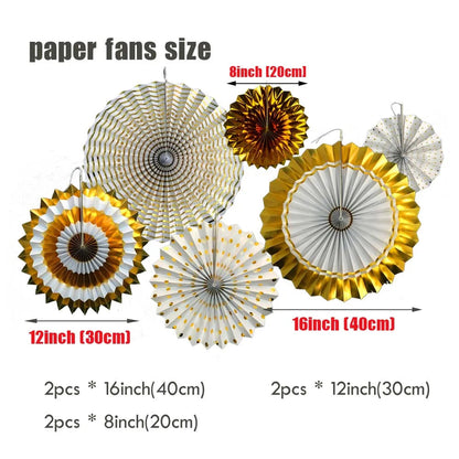 Kids Boy Girl 1st Birthday Party Favor Blue Pink Set Mixed Size Folding Paper Fans Wedding Ceremony Christmas Holiday Decor Good Vibrations