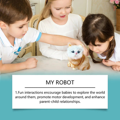 Robot Cat Toys Interactive Cat Meow Toy Funny Interactive Cat Robot Creative Robotic Cat Barking Meow Kitten for Chilren Good Vibrations