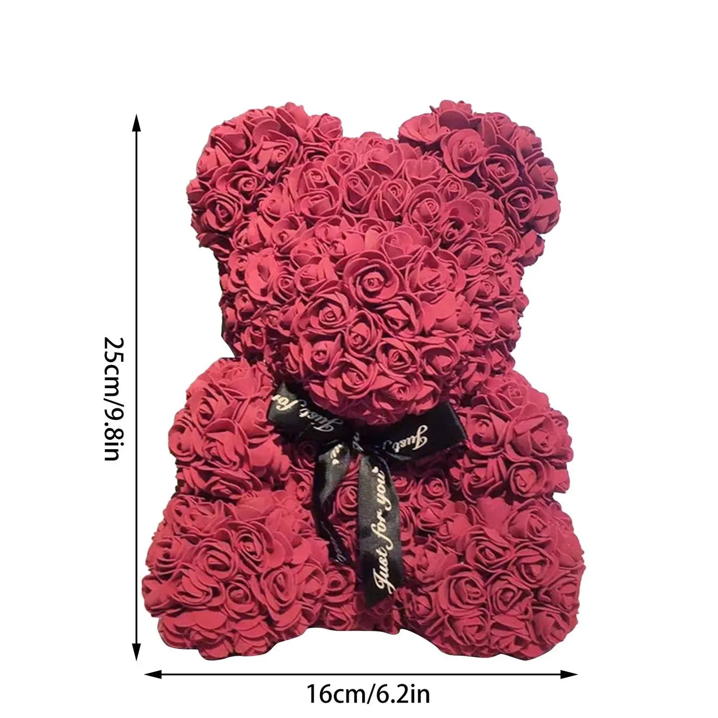Rose Bear NEW Valentines Day Gifts 25cm Flower Bears Artificial Floral Decorations Mother' DAY Gift For Girlfriend Festival And Good Vibrations