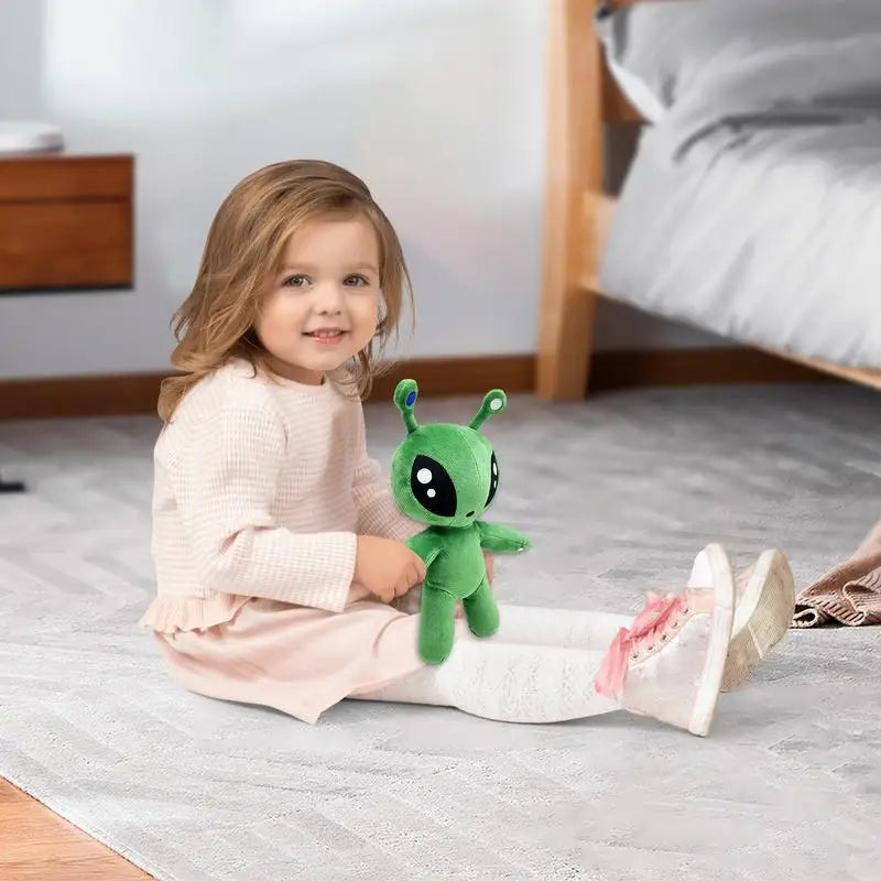 34CM Aftonsparv Green Alien Plush Toy Dolls Cute Animal Stuffed Soft Toy For Childrens Birthday Christmas Gifts Good Vibrations