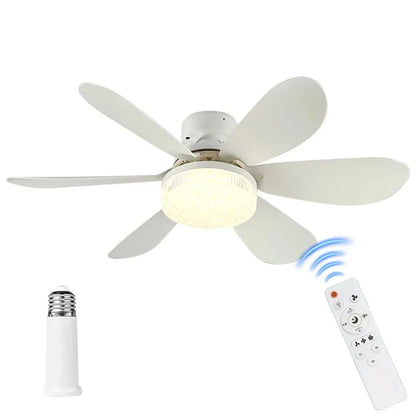 Socket Fan Light Ceiling Fans with Lights and Remote Control,Dimmable LED Ceiling Fan for Room,Bedroom,Living Room,Garage,Kitche
