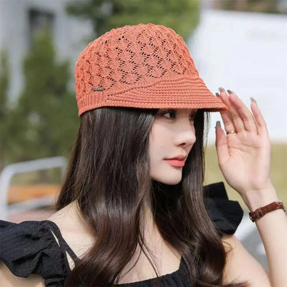 New Hat Women's Spring/Summer Peaked Cap Hollow Design Headband Women's Bucket Hats Beret Hat Good Vibrations