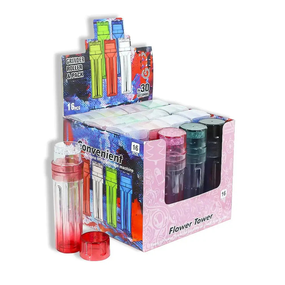 3 in 1 gradient tobacco grinder and filler with strong toughness PC material packaging display.