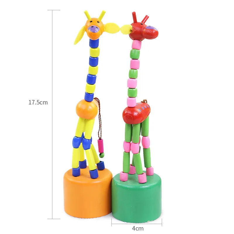 Montessori Toys Educational Wooden Toys for Children Early Learning Exercise Baby Fingers Flexible Materials Giraffe Toy Gifts Good Vibrations