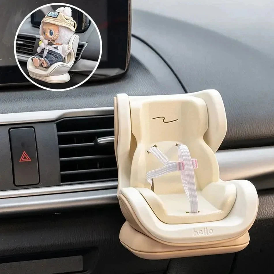 4 Styles For Car Doll Safety Seat Cartoon Chair Model Kawaii Doll Seat Outlet Decor Car Interior Styling Labubu Accessories ﻿ Good Vibrations