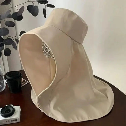 Summer Hats for Women Outdoor UV Anti Neck Protection Sun Visors for Lady Fishing Hiking Wide Brim Shawl Sunscreen Ponytail Cap Good Vibrations