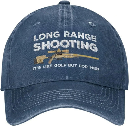 Funny Hat Long Ranges Shooting It's Like Golf But for Men Hat for Men Dad Hats Vintage Cap Good Vibrations