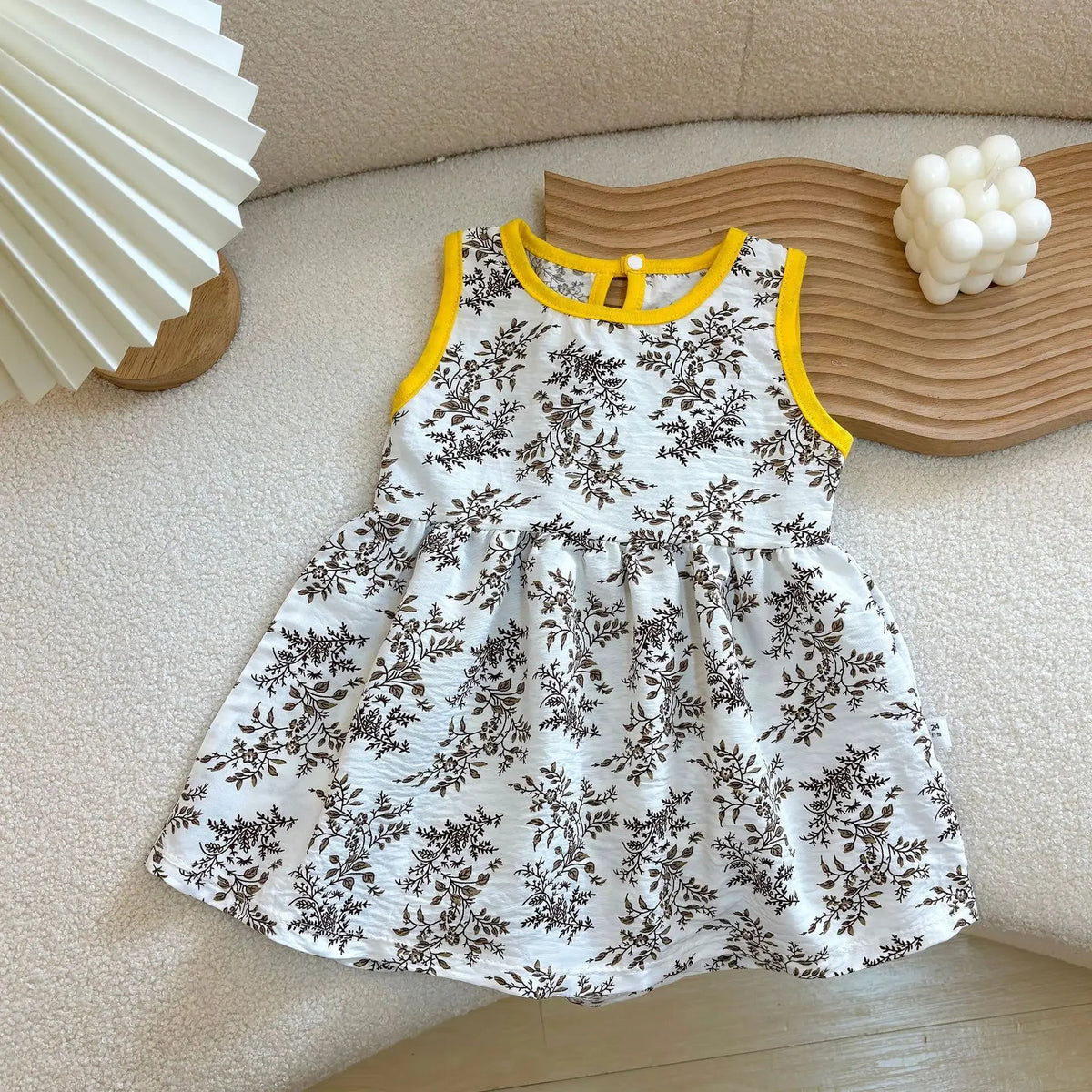 Fashion Baby Girls Clothes Baby Girl Leisure Dress Baby Clothing Printed Sleeveless Girls Dress Newborn Princess Dress Good Vibrations