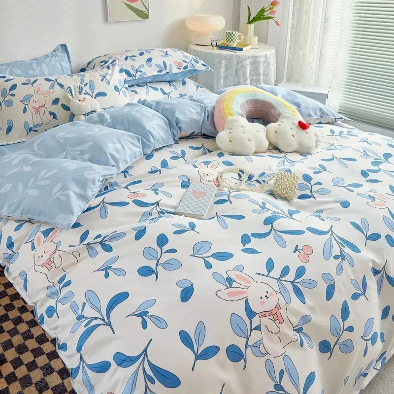 Bedding Set for Girl Boy Bedroom KIDS Modern Comforter Duvet Cover Flat Sheet Pillowcase  Home Textile Soft Bed Linen Good Vibrations