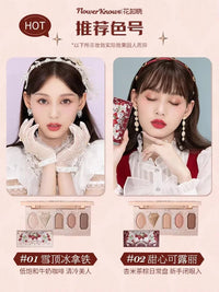 Flower Knows Strawberry Rococo Moonlight Mermaid Jewel Eyeshadow Palette 5 Colors Pearlescent Mashed Potatoes 2023 Good Vibrations