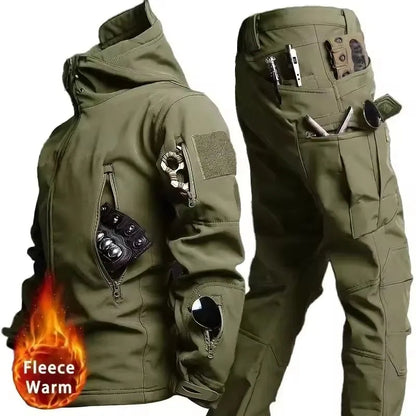 Winter Autumn Fleece Men Jacket Tactical Waterproof Suit Outdoor Fishing Hiking Camping Tracksuits Coat Thermal Suit Good Vibrations
