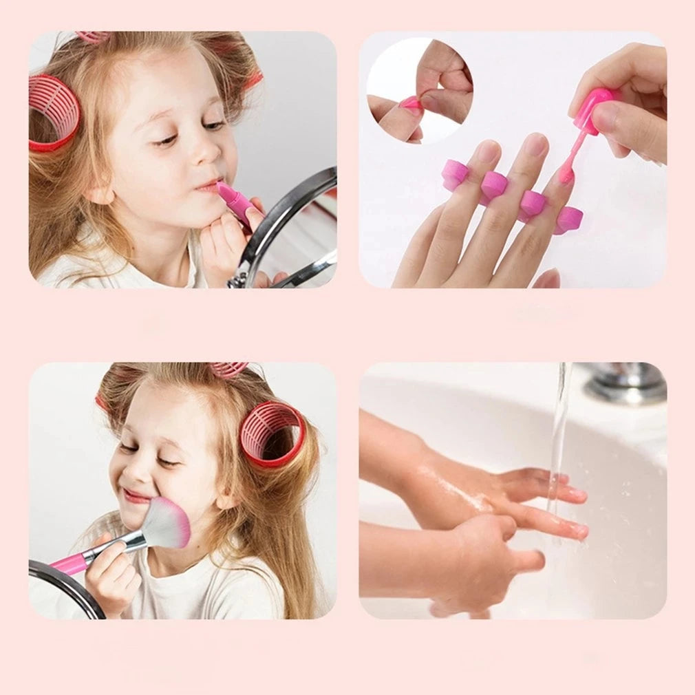 Children Makeup Cosmetics Pretend Playing Box Princess Make Up Girl Toy Play Set Lipstick Eye Shadow Safety Nontoxic Kit Toy Kid Good Vibrations