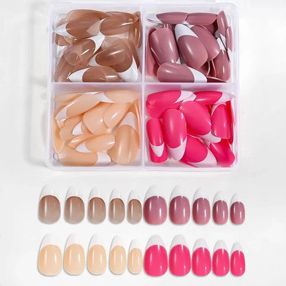 96Pcs Halloween Press on Nails Almond & Coffin Blood Red Nails with Skeleton Fake Nails Design Full Cover Artificial False Nails Good Vibrations