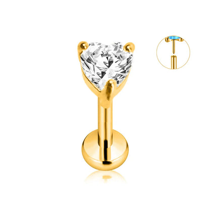ASTM F136 G23 Titanium Flower Petals Star Heart Butterfly Threadless Piercing Pin Push in Labret Daith Conch Earring 16G 18G 20G Good Vibrations