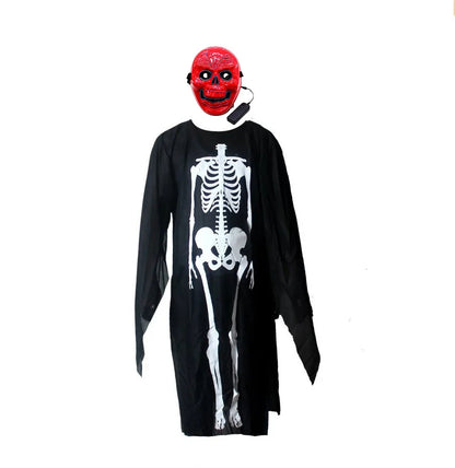 scary halloween costumes adults fantasia cosplay masque LED scream ghost horror mask children black skeleton costume suit Good Vibrations