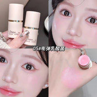 SHAQINUO Cream Blush Stick - Watery Glow, Long-Lasting, Natural Tint, Korean-Style Cheek Makeup for Fresh Look Good Vibrations