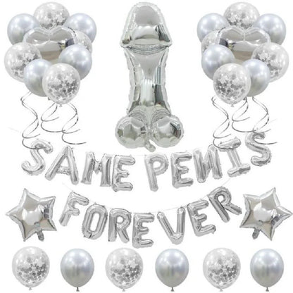 Bachelorette Party Decor, Same Penis Forever, Foil Balloon Set, Hen Party Accessories, Rose Gold, Confetti, 1Set Good Vibrations