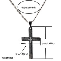 Classic Stainless Steel Cross Necklace For Men 24 Inches Long Pendant Collar Hiphop Rock Outdoor Cool Riding Neck Accessories Good Vibrations