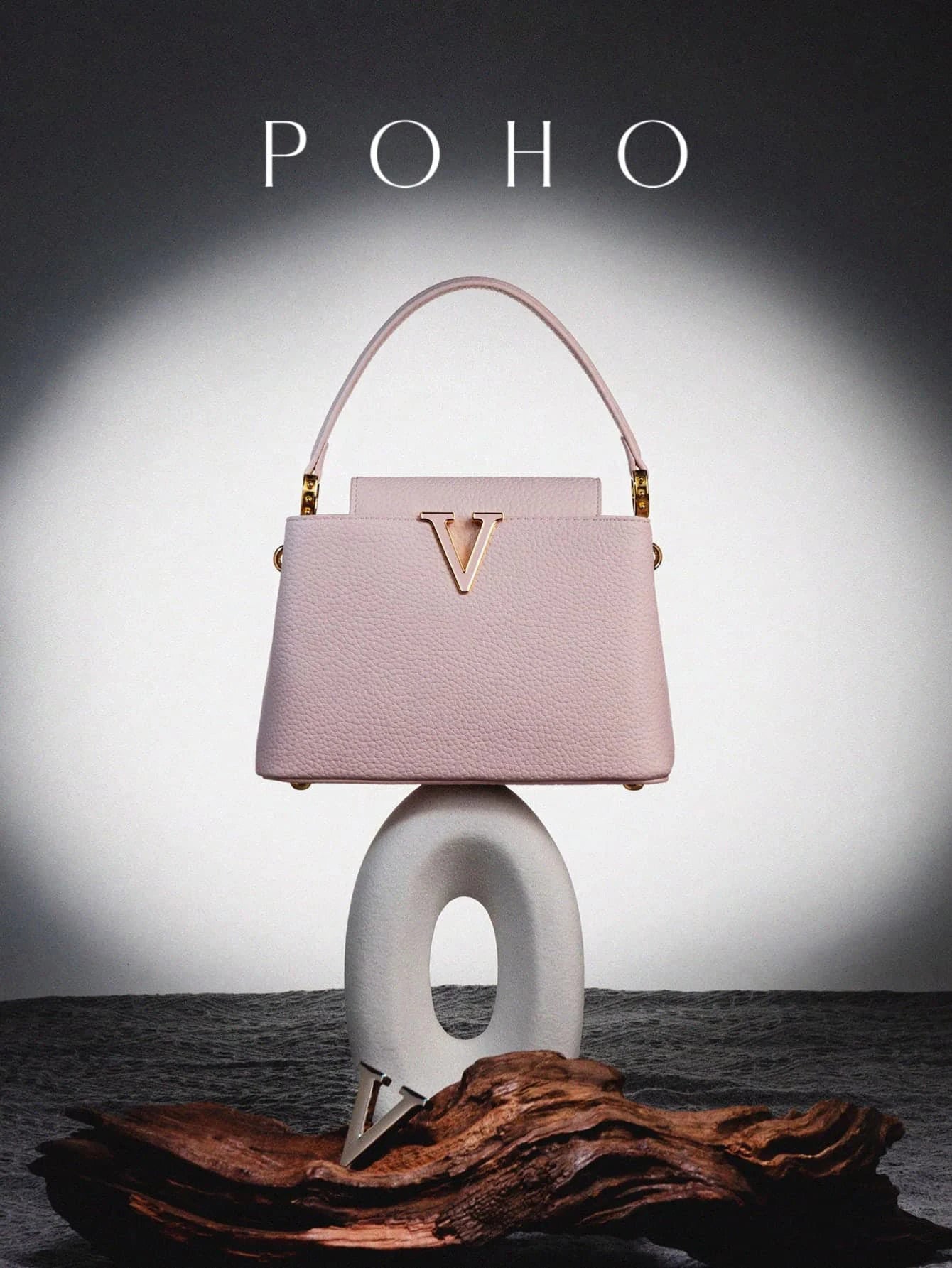 POHO Customized V Handbag Medium Elegant Classic Fashion Accessory for Party Gift Ideas for Women Friends Sisters Mothers Good Vibrations