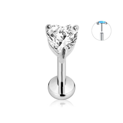 ASTM F136 G23 Titanium Flower Petals Star Heart Butterfly Threadless Piercing Pin Push in Labret Daith Conch Earring 16G 18G 20G Good Vibrations
