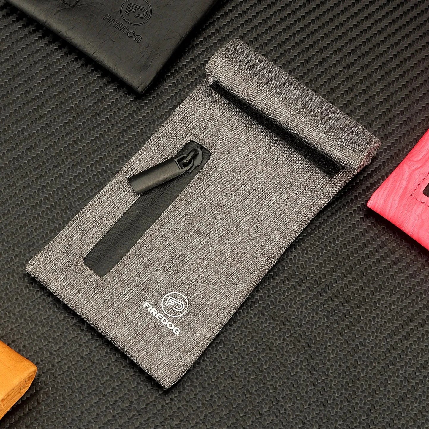 FIREDOG Smoking Smell Proof Pouch, carbon-lined PU leather, odor-resistant design.