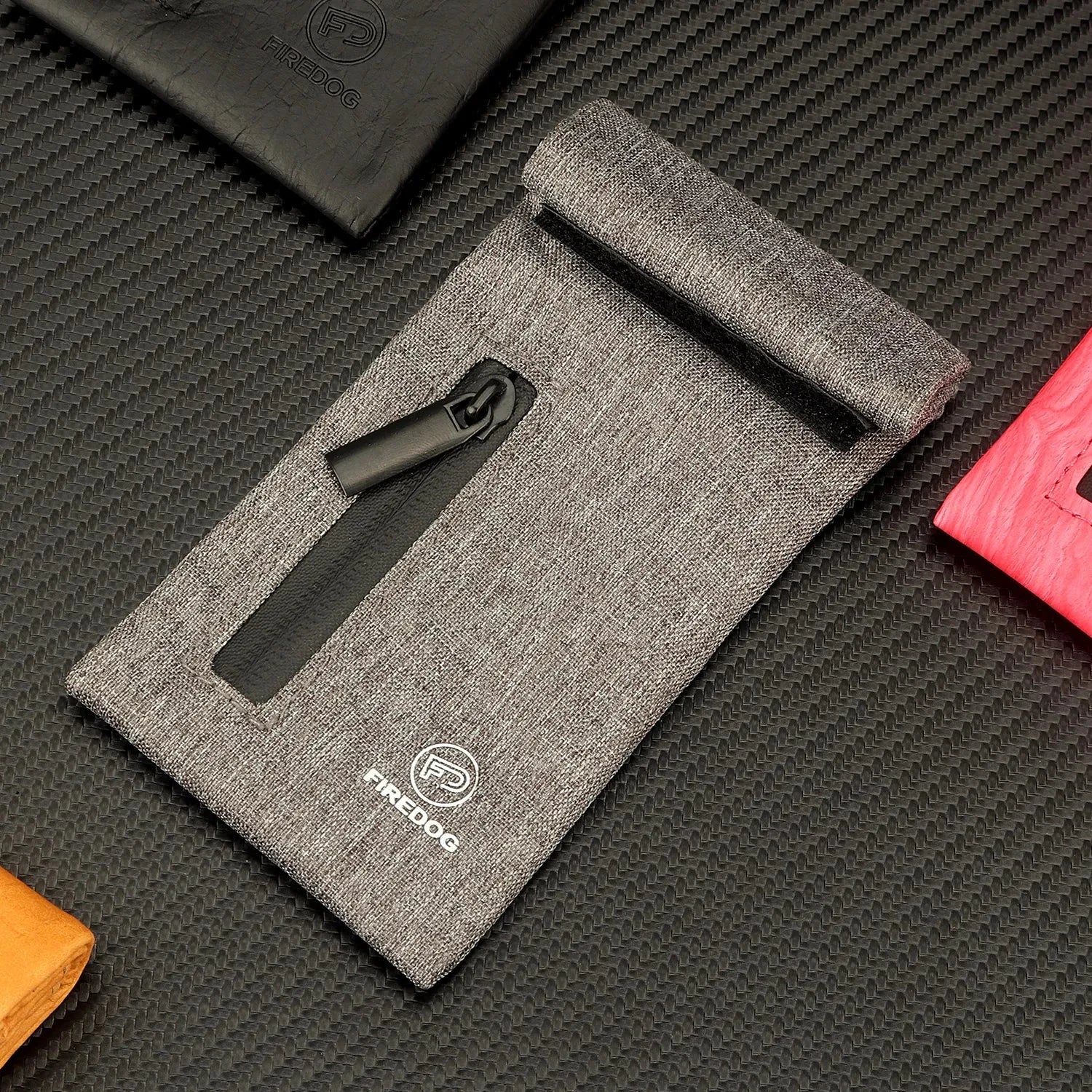 FIREDOG Smoking Smell Proof Pouch, carbon-lined PU leather, odor-resistant design.