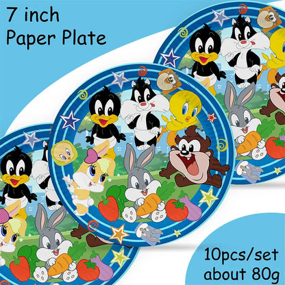 Disney Theme Birthday Party banner Decorations Paper Cup Plate Straw Baby Shower Kids Birthday Party Supplies Good Vibrations