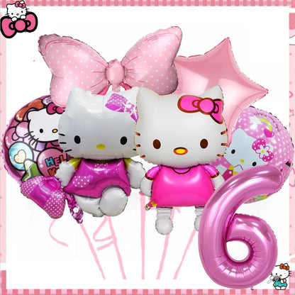 Hello Kitty Birthday Party Decoration Disposable Tableware Cup Plate Tablecloth Balloons Baby Shower Girls Party favors Supplies Good Vibrations