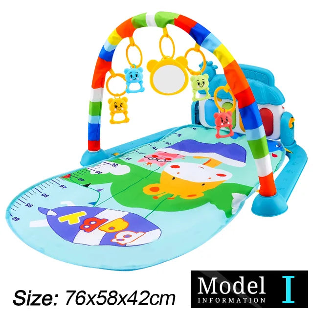 Baby Fitness Stand Music Play Gym Activity Toys Newborn Piano Crawling Blanket Pedal Game Pad Early Education 0-36 Months Gifts Good Vibrations