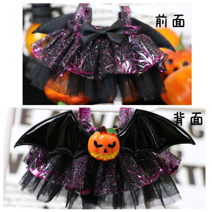 17cm Dolls Clothing For Labubu Outfit Accessories Sitting Party Halloween Trick-Or-Treat Series Devil Angel Purple Dress Good Vibrations