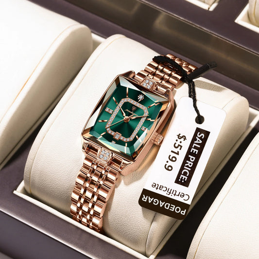 POEDAGAR Luxury Watch For Woman Waterproof Calendar High Quality Ladies Watch Stainless Steel Quartz Women's Watches Elegant+Box Good Vibrations