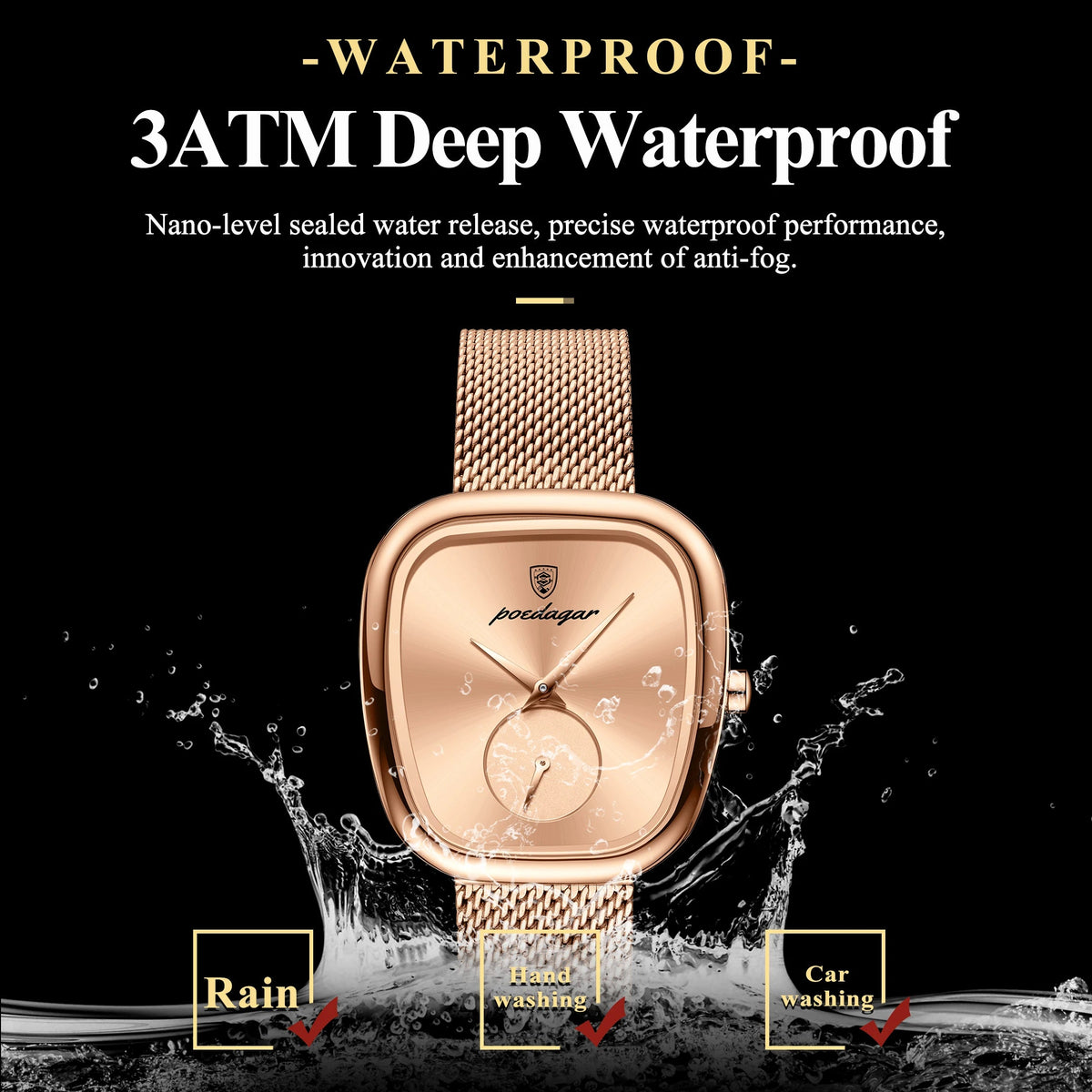 POEDAGAR Luxury Fashion Elegant Ladies Watch Waterproof Watch for Woman Mesh Stainless Steel Quartz Women's Watches Female Reloj Good Vibrations