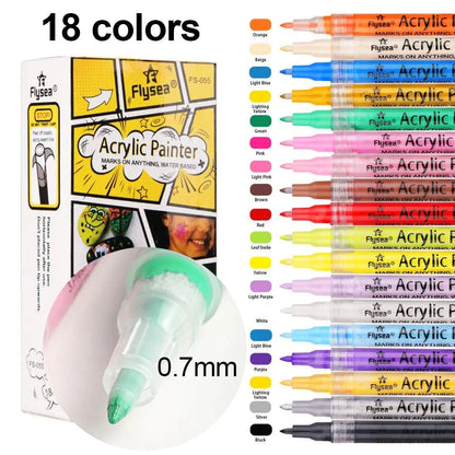 Nail Art Drawing Pen 12/18/24Colors Graffiti Acrylic Pen Waterproof Painting Liner DIY 3D Abstract Colorful Beauty Manicure Tool Good Vibrations