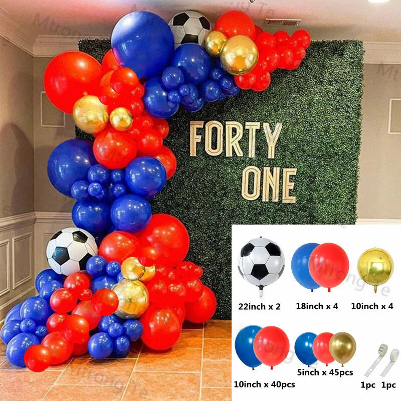Wedding Birthday Party Decor 4D Gold 4D Soccer Red Blue Latex Balloon Garland Arch Holiday Event Baby Shower Backgound Decor Good Vibrations