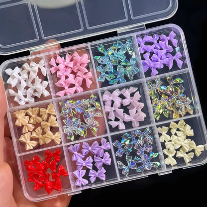 120pcs/box 3D Gold Bow Butterfly Nail Metal Charms Shiny Cute Bowtie/Diamond Star Nail Jewelry 120 Luxury Nail Art Supplies #RE4 Good Vibrations