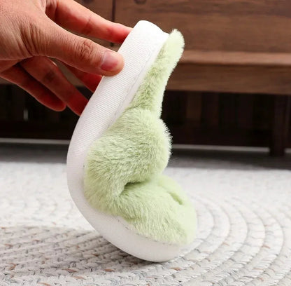 Christmas Plush Slippers Women Winter Warm Cute Home Green Haired Monster Slippers Funny Non Slip Cotten Shoes New Year Gift Good Vibrations