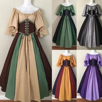 Medieval Costume for Women Halloween Corset Gothic Renaissance Dress Plus Size Flare Sleeve Ball Gown Cosplay Clothes Good Vibrations